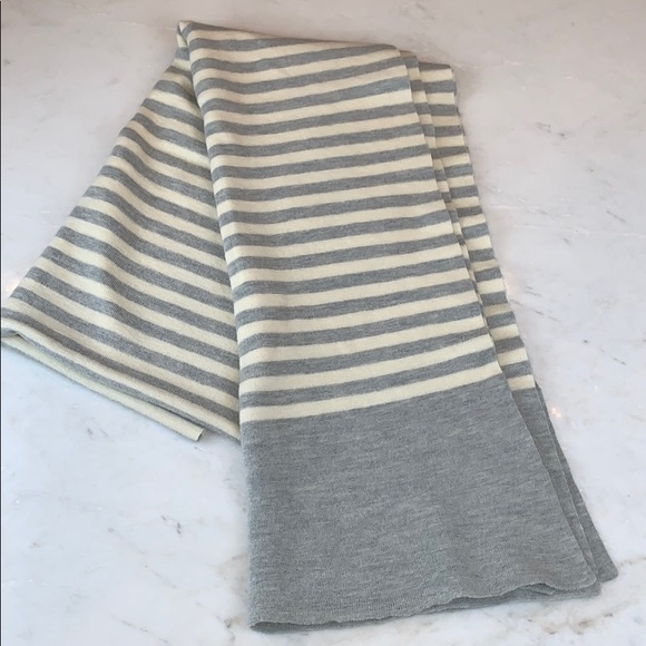 J. Crew Accessories - J Crew | Grey and Cream Striped Scarf 🥰🧣🎁